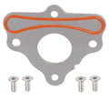 Gray cam thrust plate gasket with orange seal ring and mounting holes