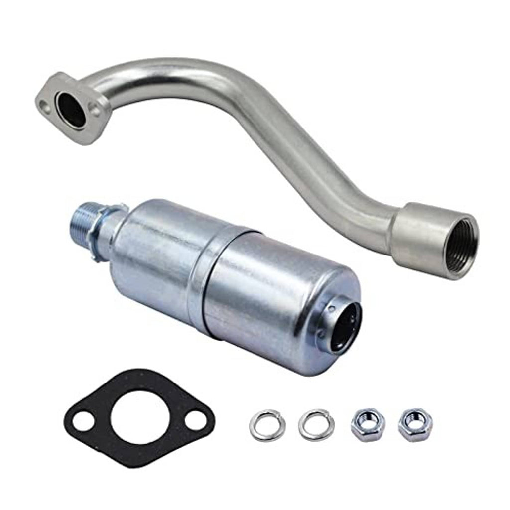 Rear exhaust muffler kit with chrome exhaust pipe, muffler can, gasket and nuts