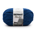 Bernat Blanket Super Bulky chenille yarn skein in deep blue with label band