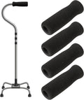 Foam cane handle grips 4-pack, black replacement grips for offset cane handles