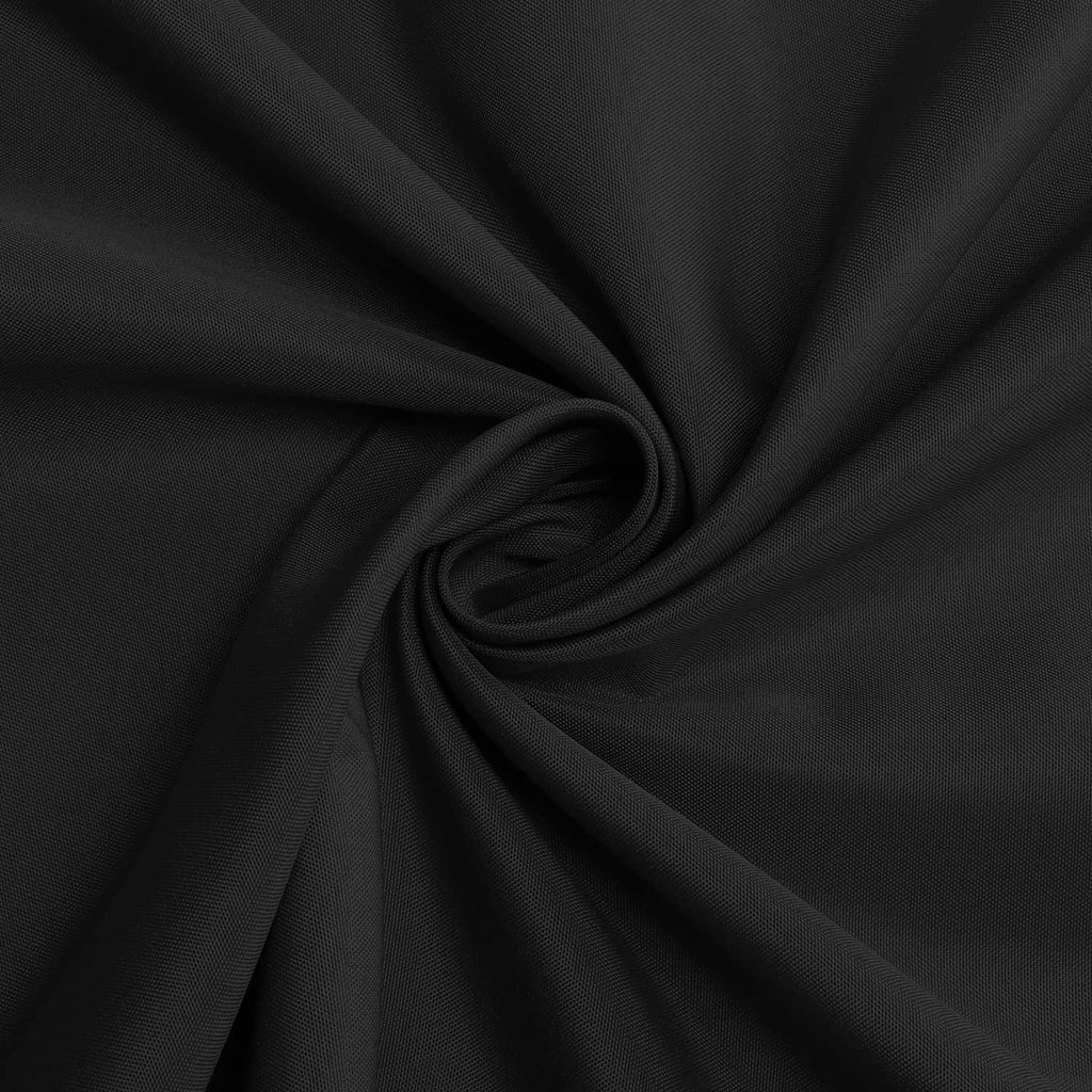 Black woven tablecloth fabric with soft drape texture