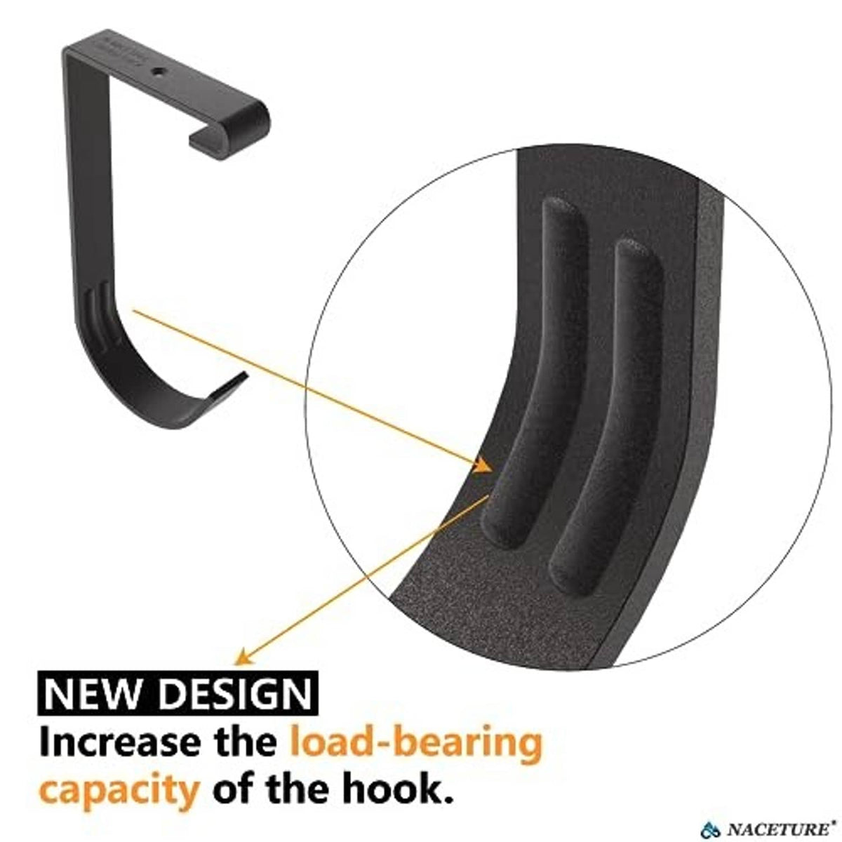 Single dark gray bike hook with textured gripping surface and curved cradle