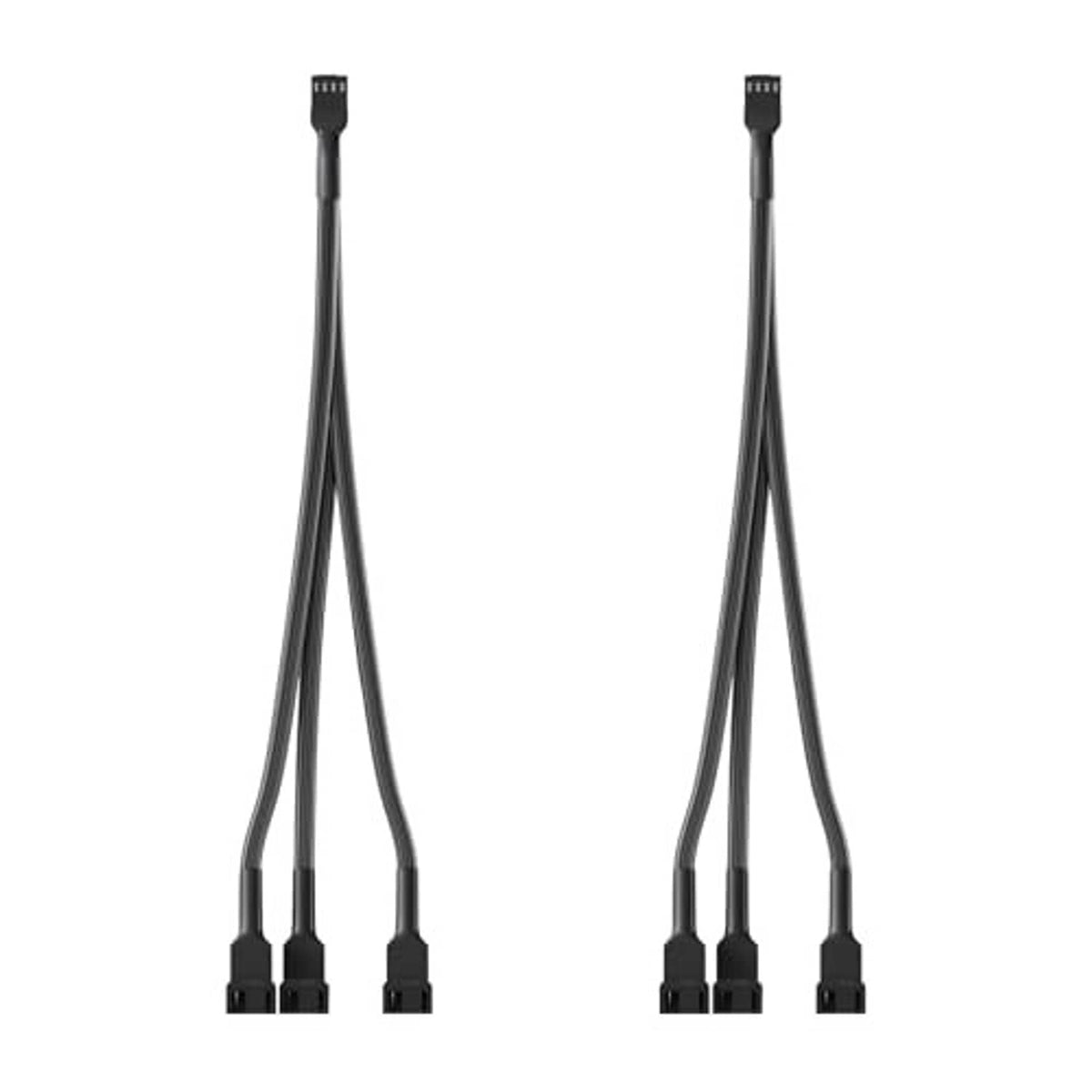 4-pin PWM fan splitter cables with black 4-pin ends, 2-pack