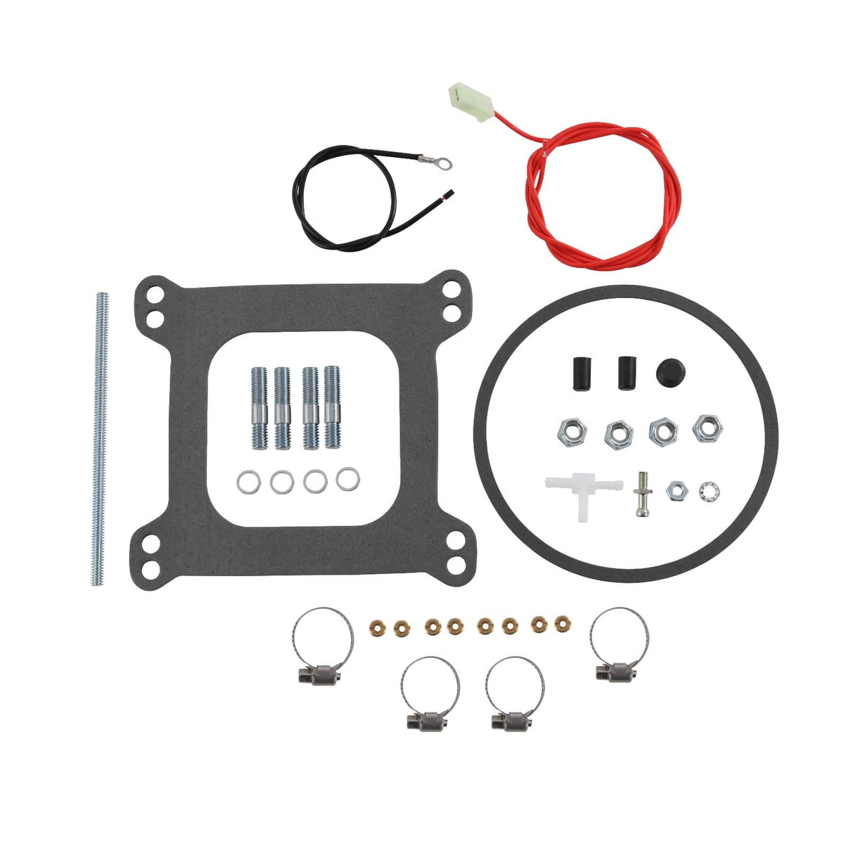 Carburetor gasket and hardware kit with choke wire and small fasteners