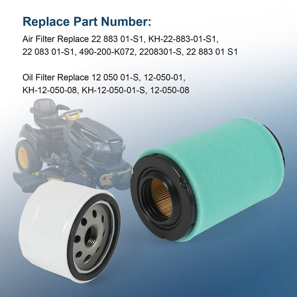 Air and oil filters with matching replacement set components