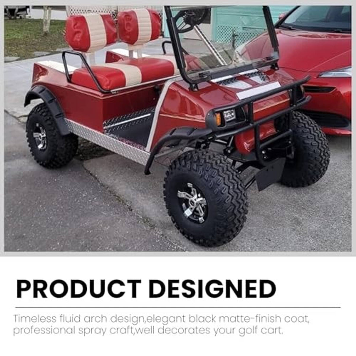 Front brush guard bumper assembly, black tubular bars and grille guard, side view