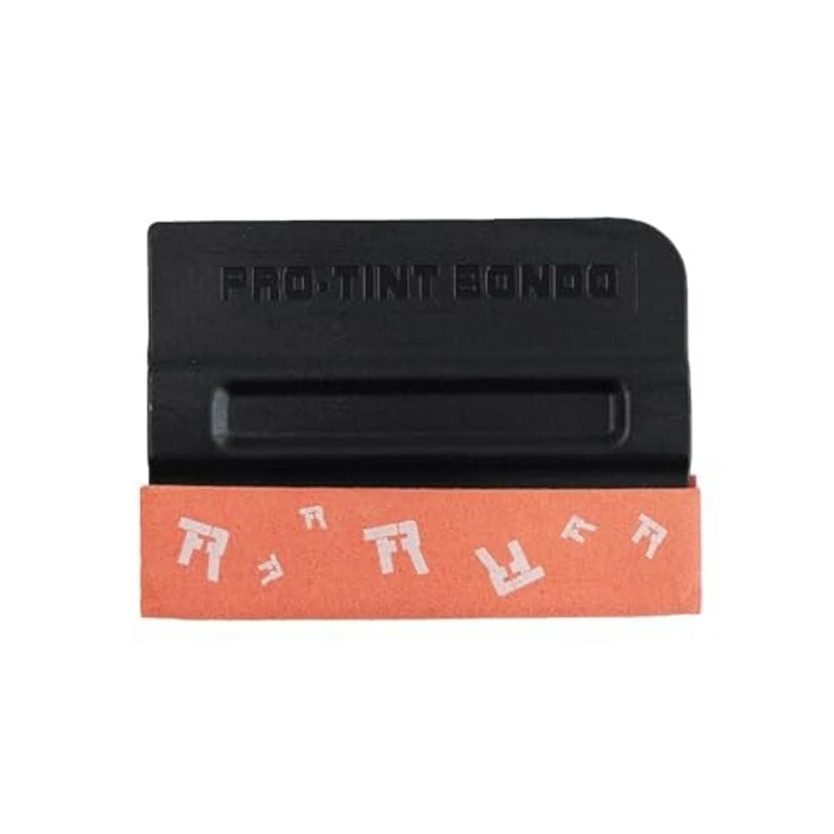 Black squeegee scraper with felt edge pad and recessed rectangular cleaning bar