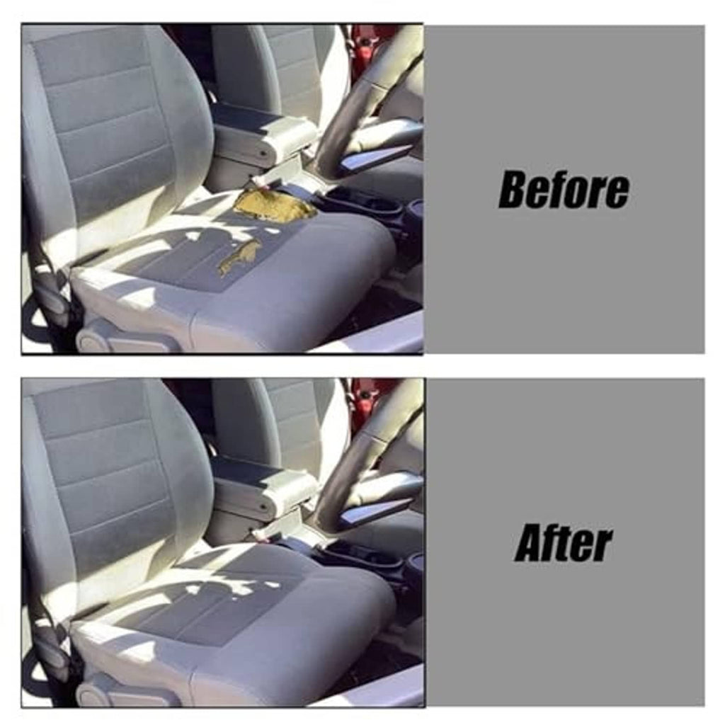 Gray driver-side bottom seat cover installed on front seat with foam cushion