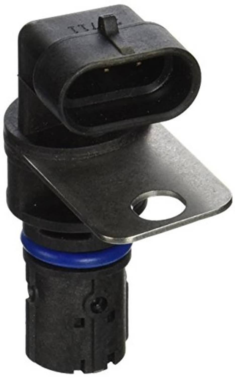 Crankshaft position sensor, black plug with metal mounting bracket and blue O-ring