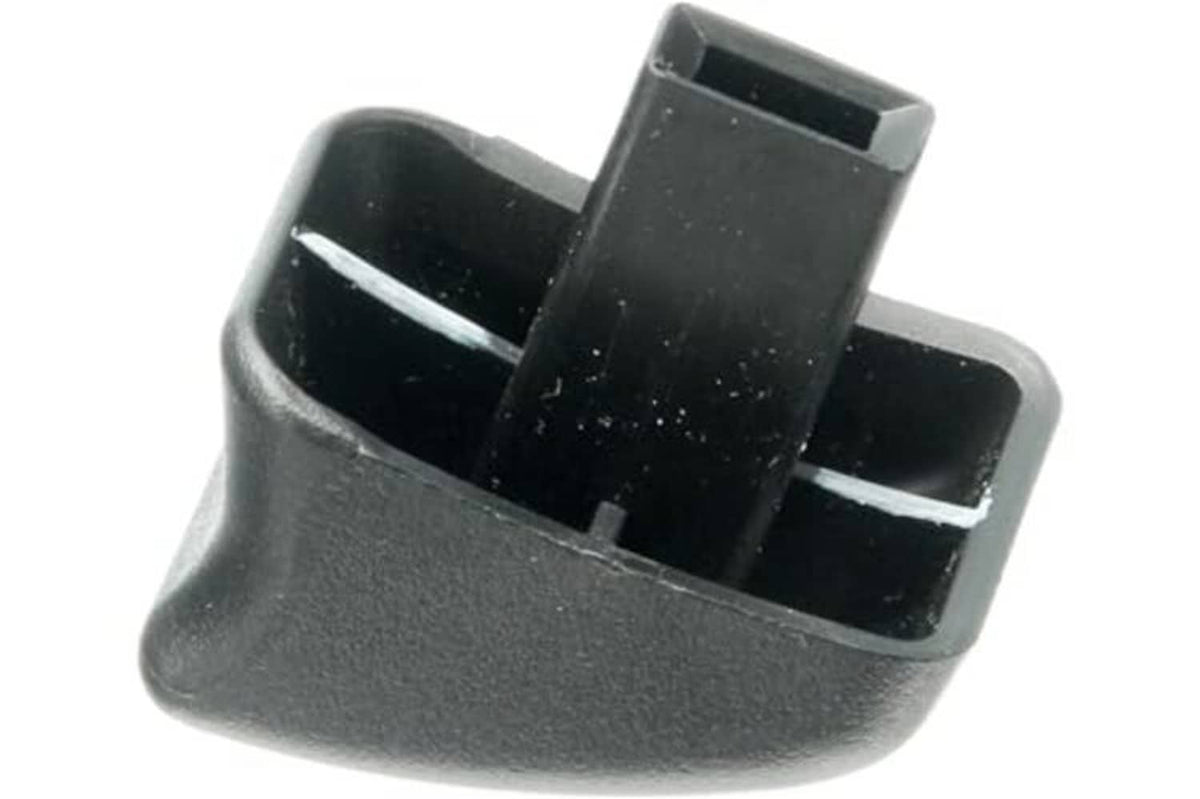Black seat adjustment knob with grooved sides and rectangular stem