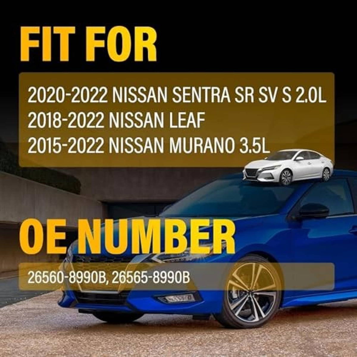 Red rear bumper reflector lenses with fit graphic and vehicle preview