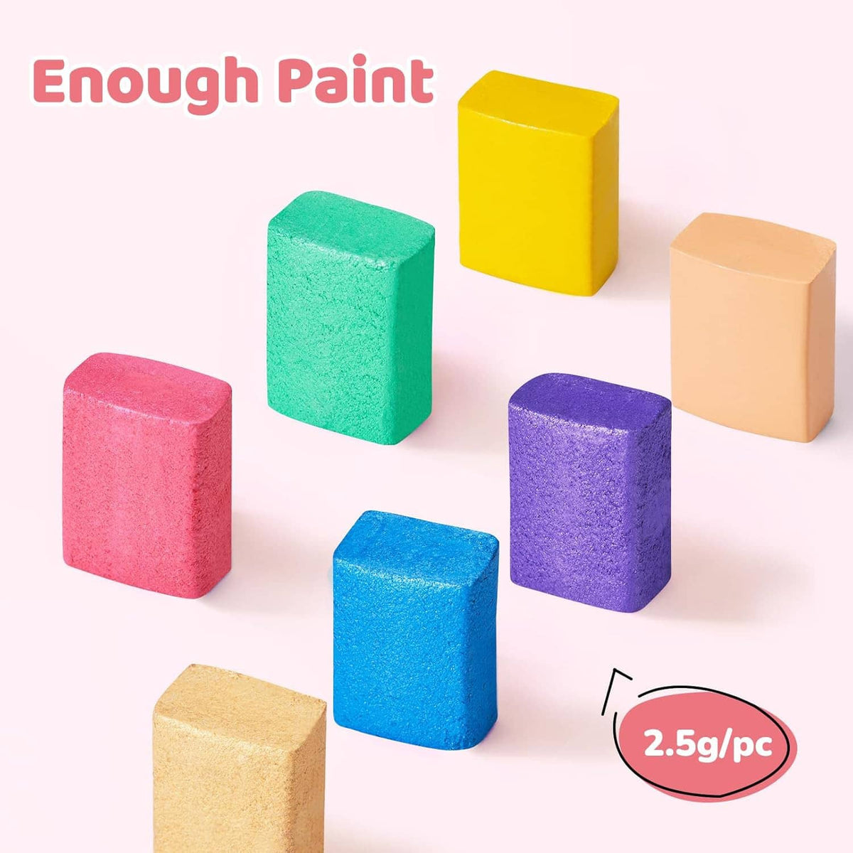 Color block watercolor set with eight square pigments and 2.5g per piece label