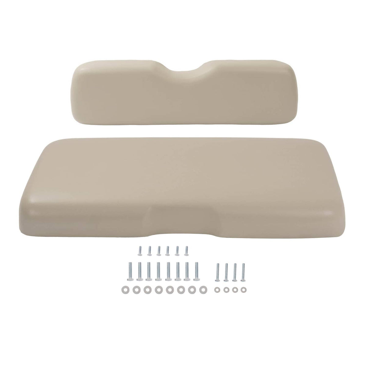 Stone front seat cushion and backrest with included screws and washers