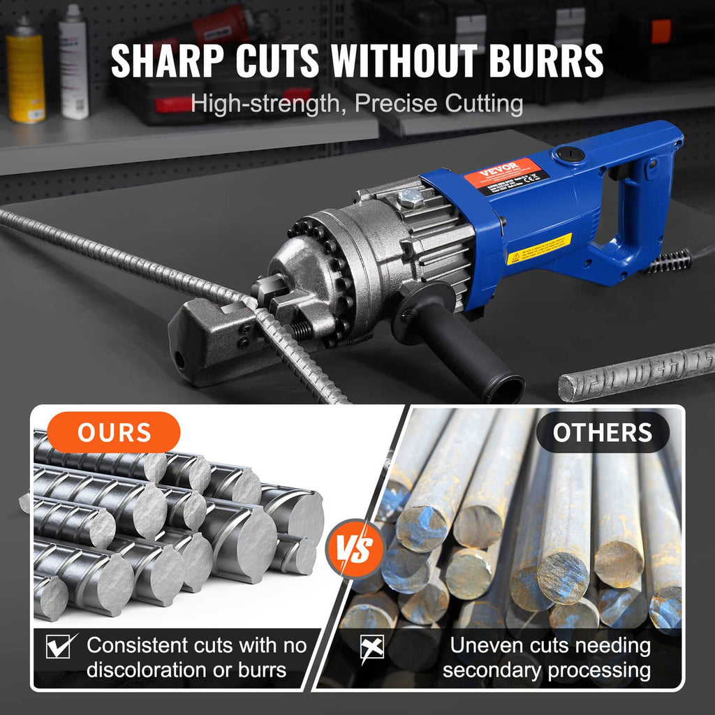 Electric rebar cutter head with assembled jaw blades