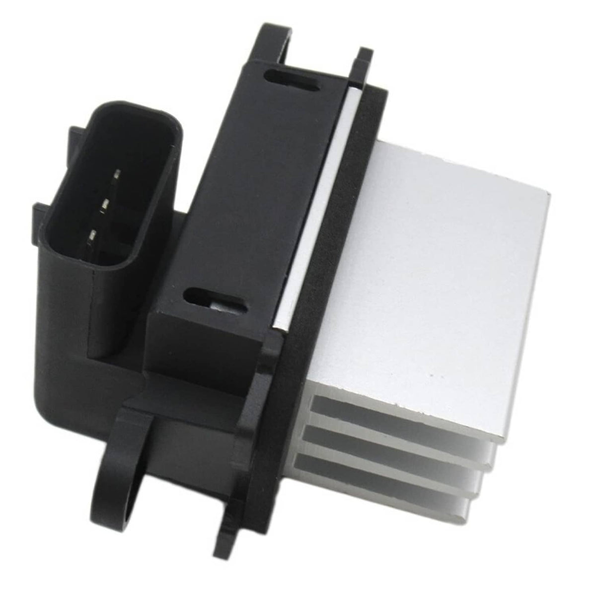 HVAC blower motor resistor with black plastic housing and 4-pin electrical connector