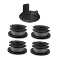 4-pack string trimmer spools with black cap/holder, 0.065 in line