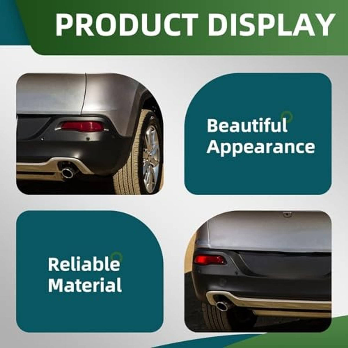 Set of red rear bumper reflectors with black backing tabs