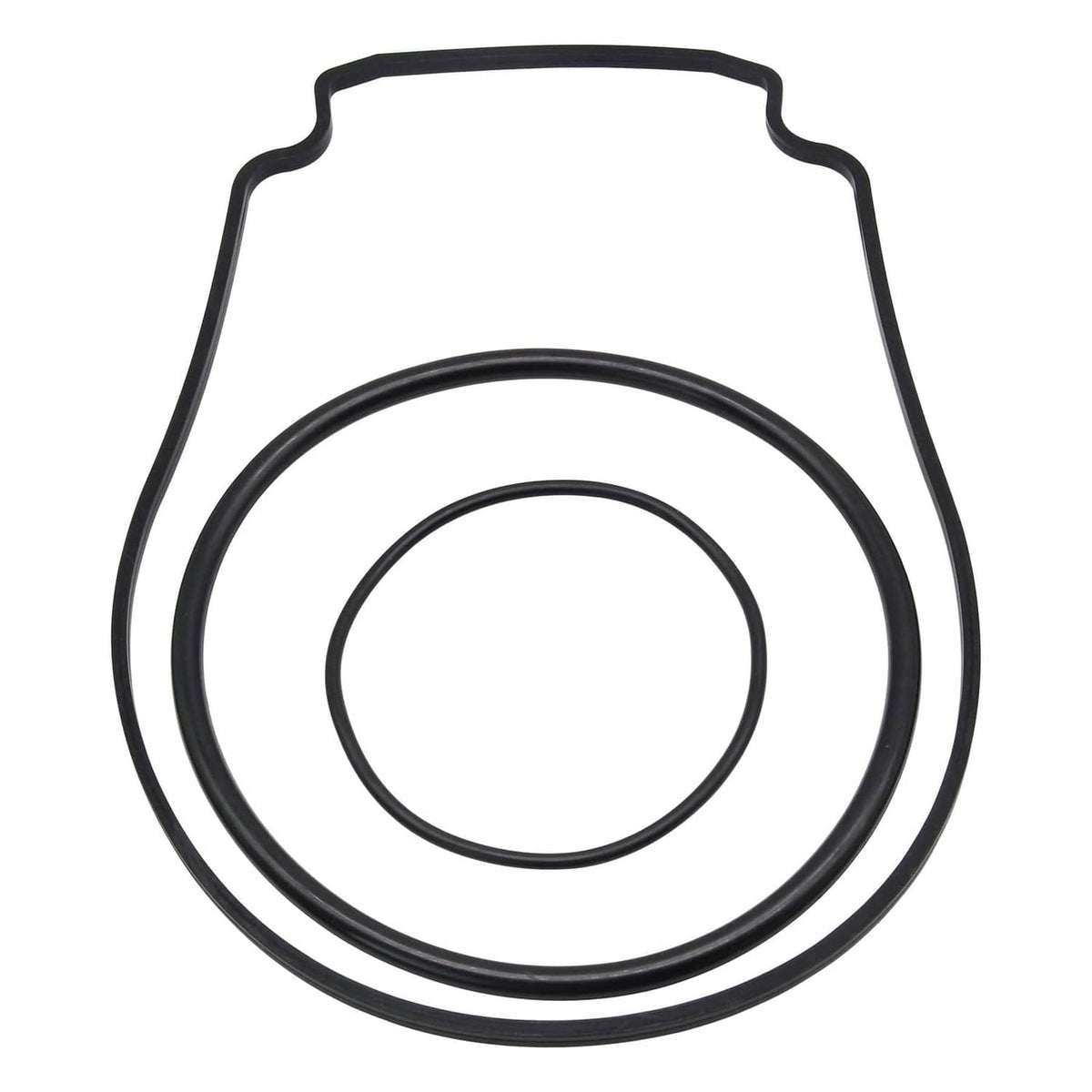 Black gasket O-ring set with a large loop seal ring and inner O-ring