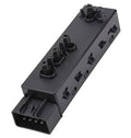 Black power seat control switch module with four raised adjustment knobs and connector ports.