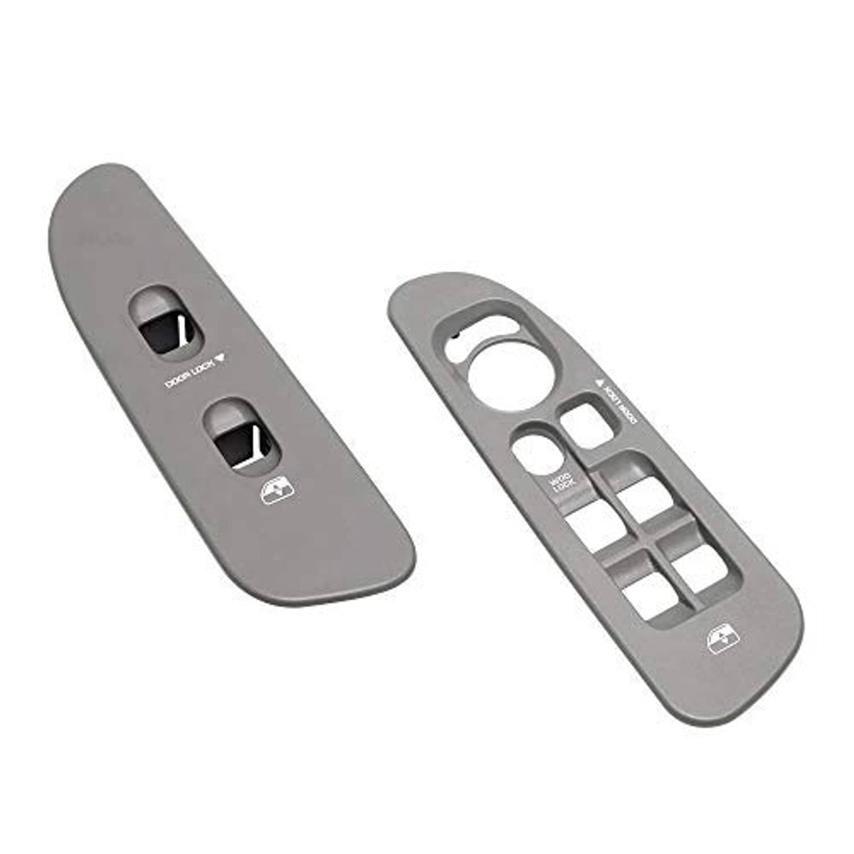 Grey window switch panel set with door lock switches and window controls