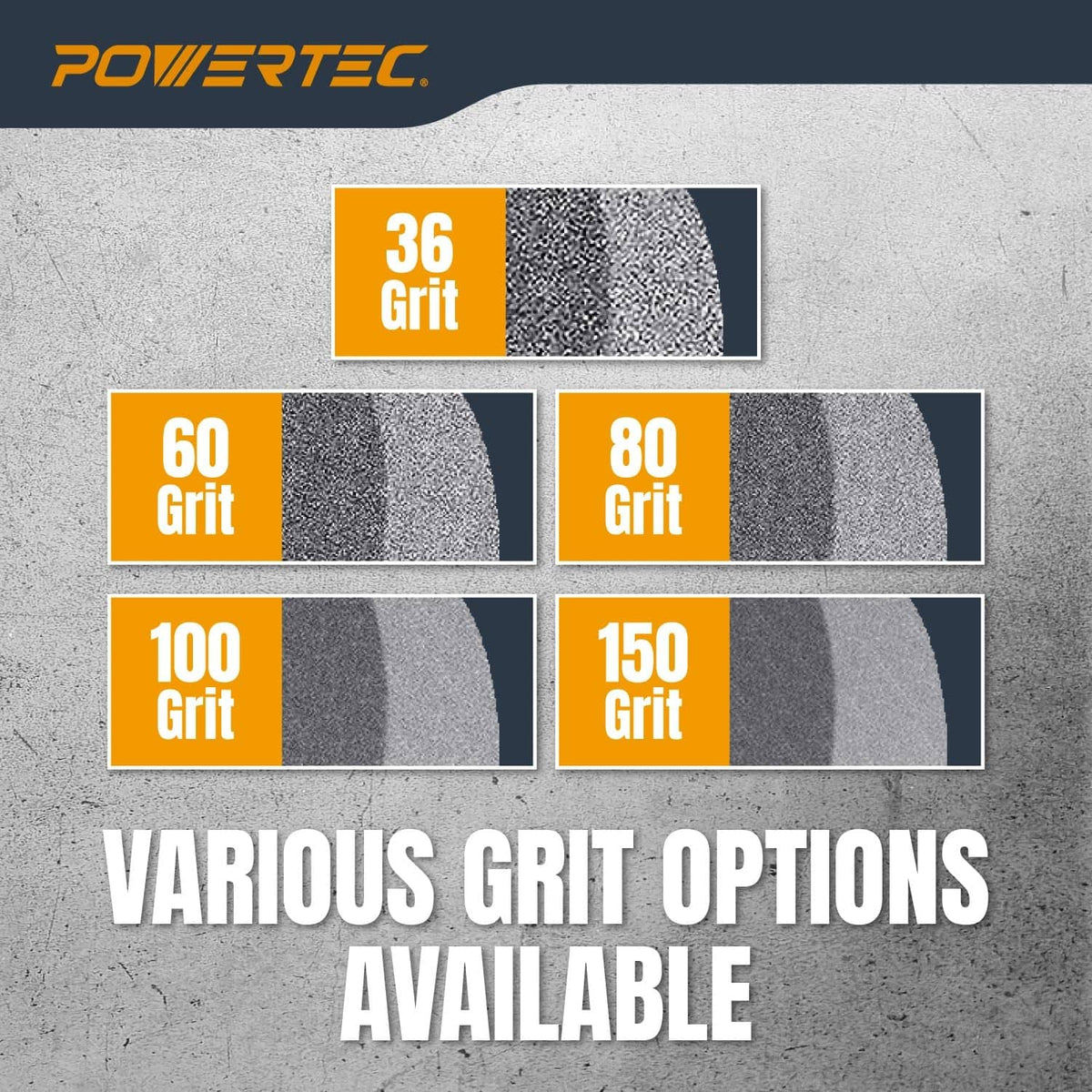 Grinding wheel surface samples on grit options chart