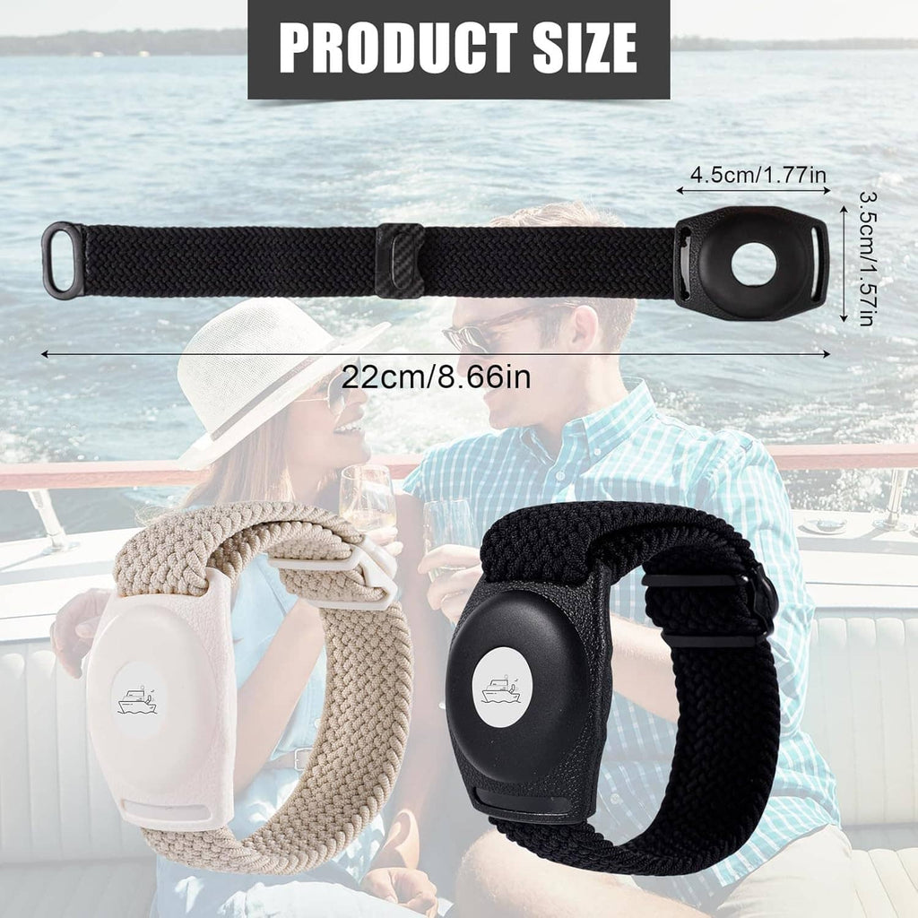 Adjustable braided wristbands with white and black medallion holder clips