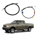Black door latch release cable set with metal ends, extended cab fit