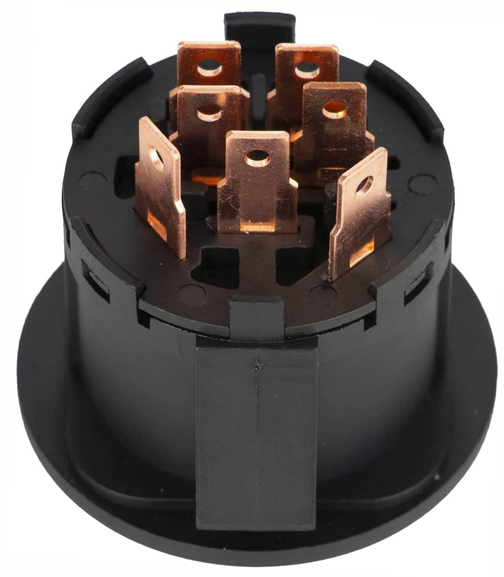 Black ignition switch base with copper terminal contact pins