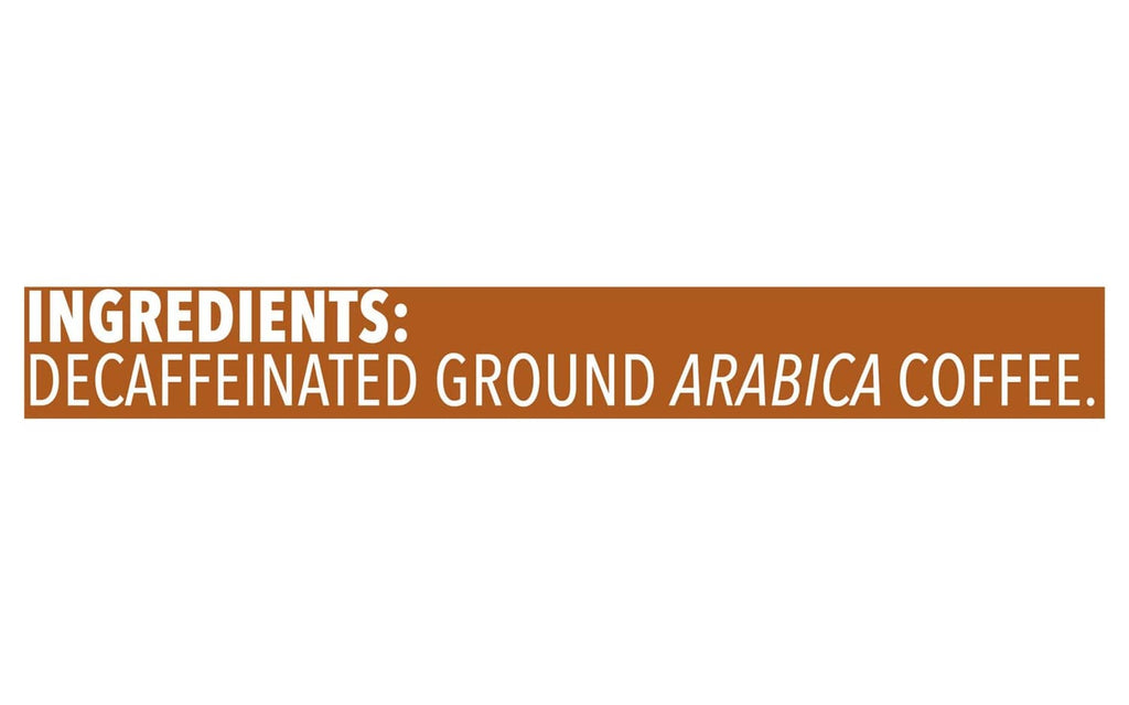 Ingredients: decaffeinated ground arabica coffee