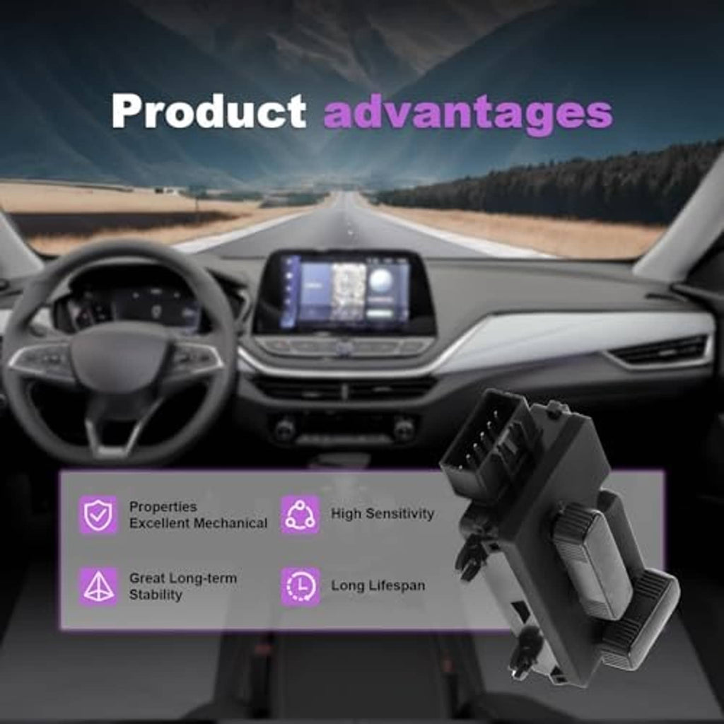 Power seat recline switch shown in front of vehicle dashboard interior