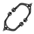 Front upper control arm with ball joints and rubber boots, dark metal bracket