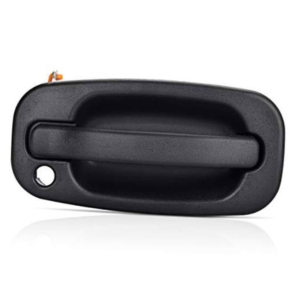 Exterior front door handle with key hole, dark matte black pull handle