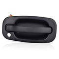 Exterior front door handle with key hole, dark matte black pull handle
