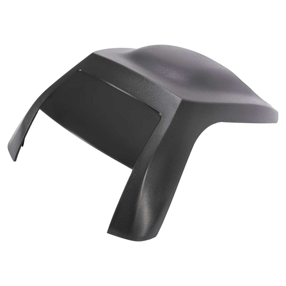 Dark gray air dam cap with angled side panels and rectangular insert