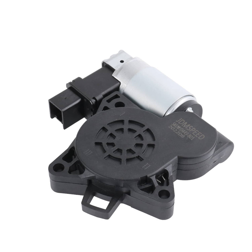 Power window regulator motor with black housing and multi-pin connector