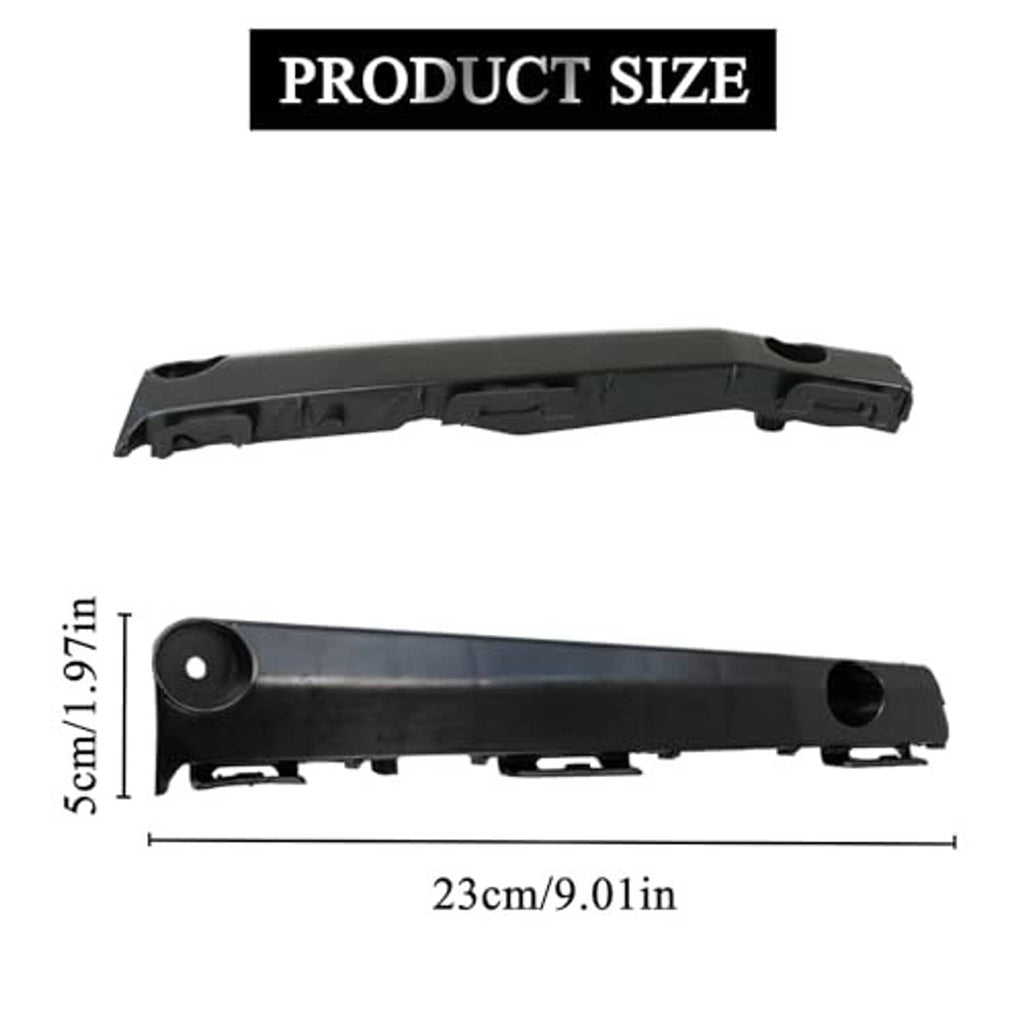 Front bumper bracket, black plastic bar with round mounting holes; about 23 cm long