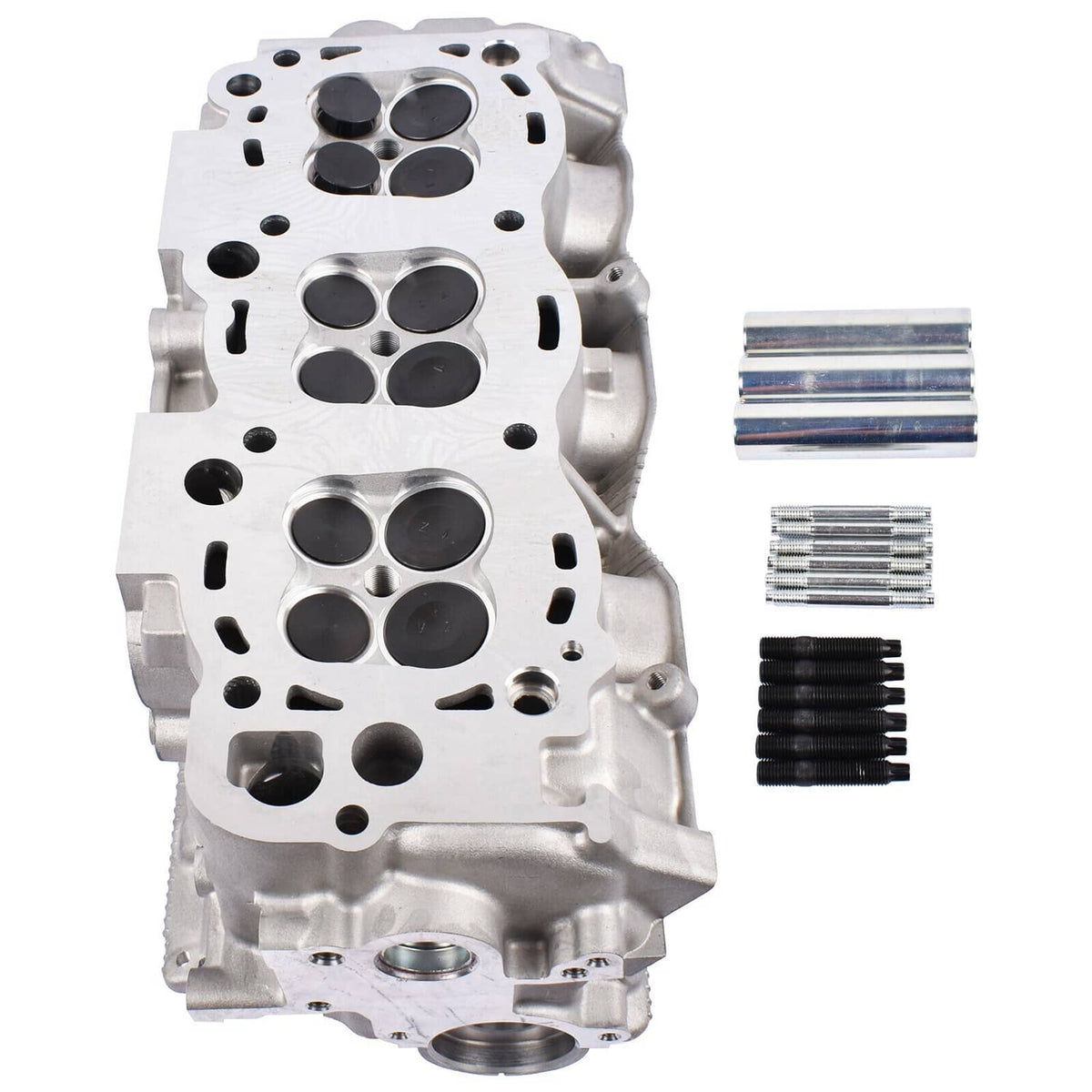 Right cylinder head end view with cylinder bores and included valve guide seals