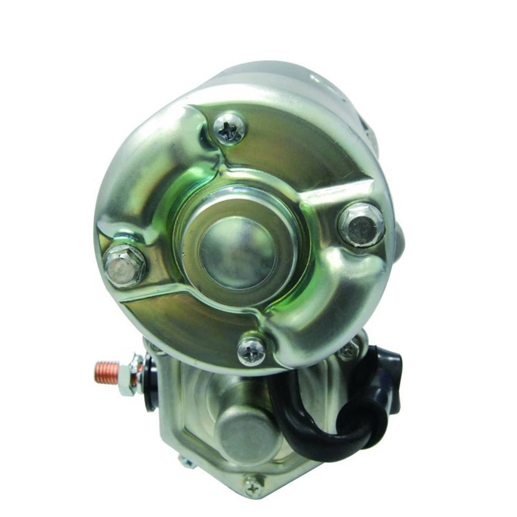 Diesel starter motor solenoid cover in metallic finish with wiring posts on side