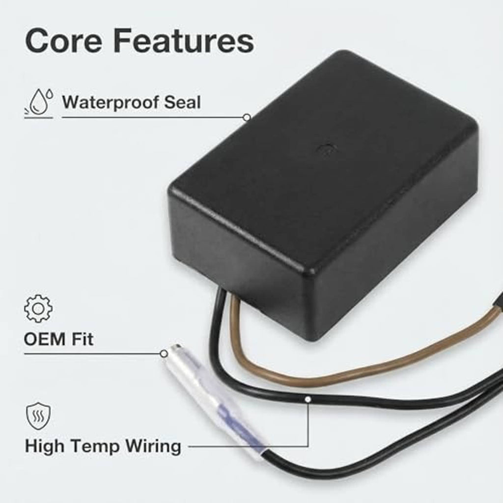 Black waterproof RPM rev limiter control box with attached wire harness