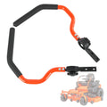 Adjustable steering arm kit with orange metal arms and black grip handles