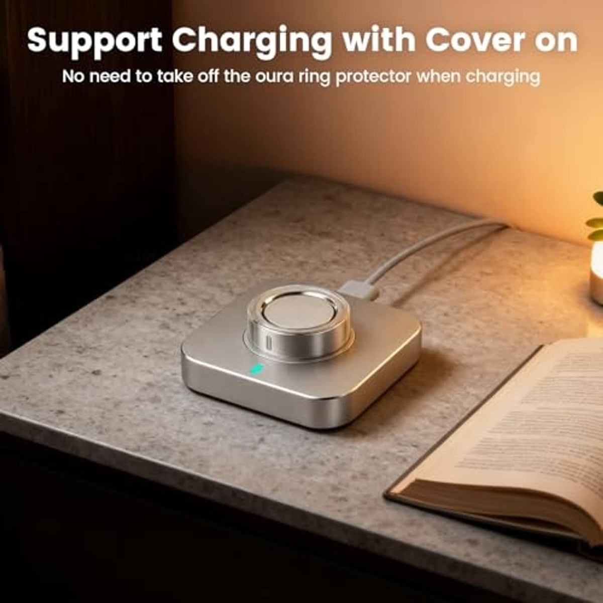 Protective TPU ring cover on charging base, ring size 8 size