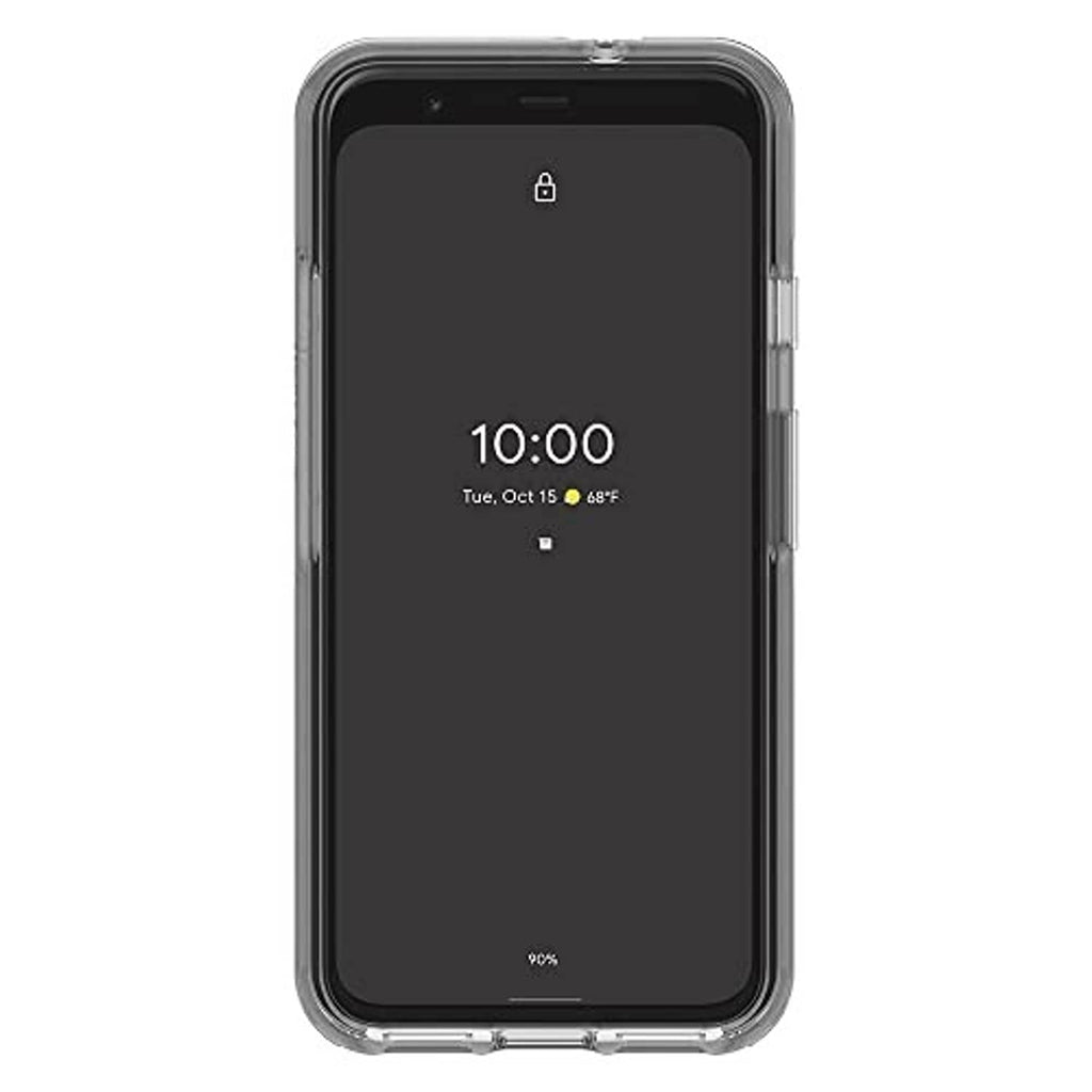 Clear protective case with raised corners and screen bezel for Pixel 4
