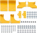 Yellow hydro transmission bracket kit with mounting brackets and hardware bolts, washers, nuts