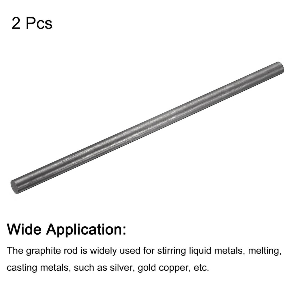 Graphite cylinder stirring rod, long dark gray stick; 2-piece set
