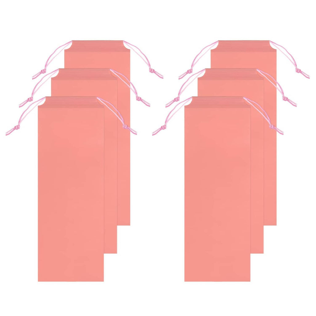Pink umbrella wet sleeve bags, 6-pack, with drawstring ties