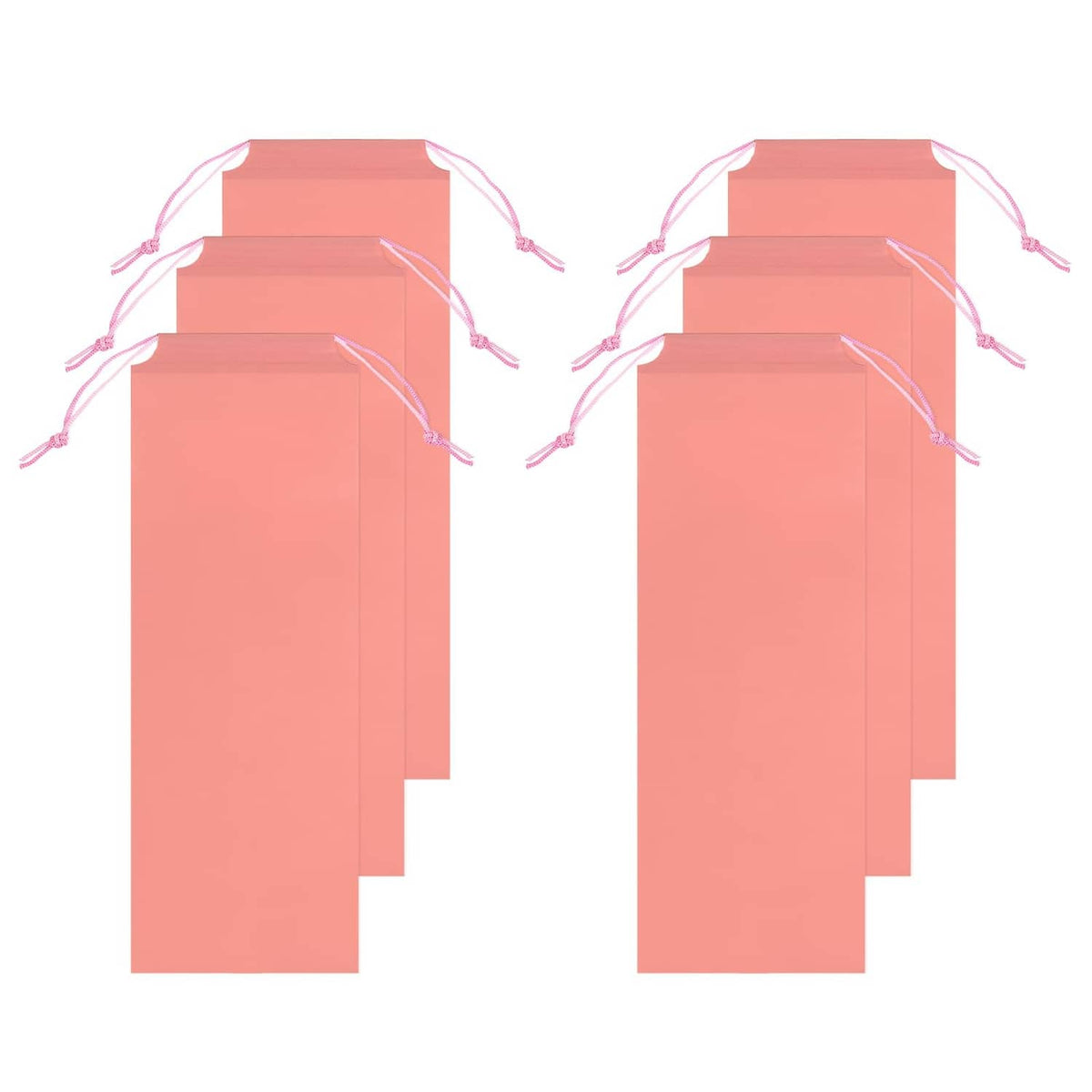Pink umbrella wet sleeve bags, 6-pack, with drawstring ties