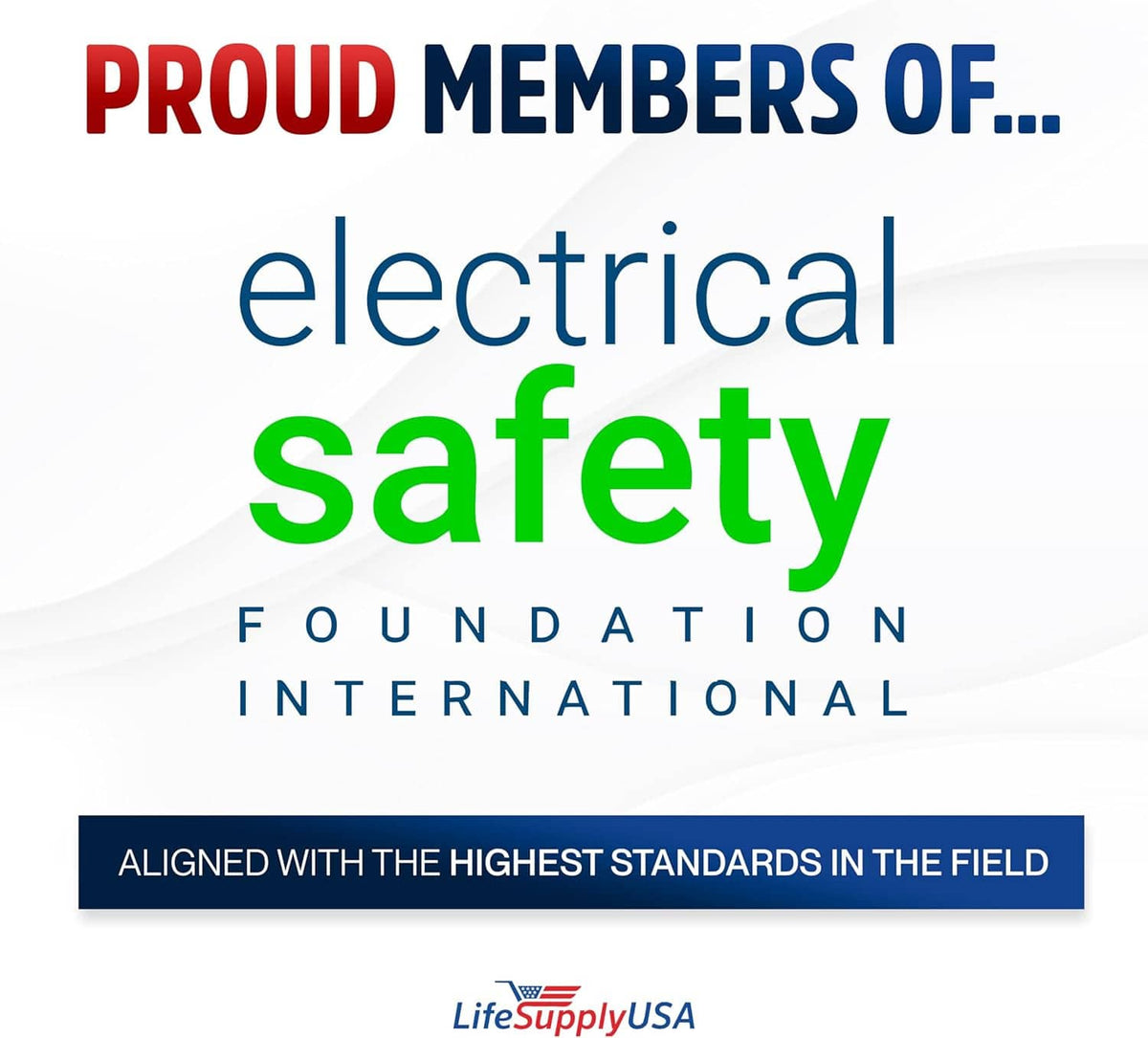 Electrical safety foundation graphic with aligned highest standards statement