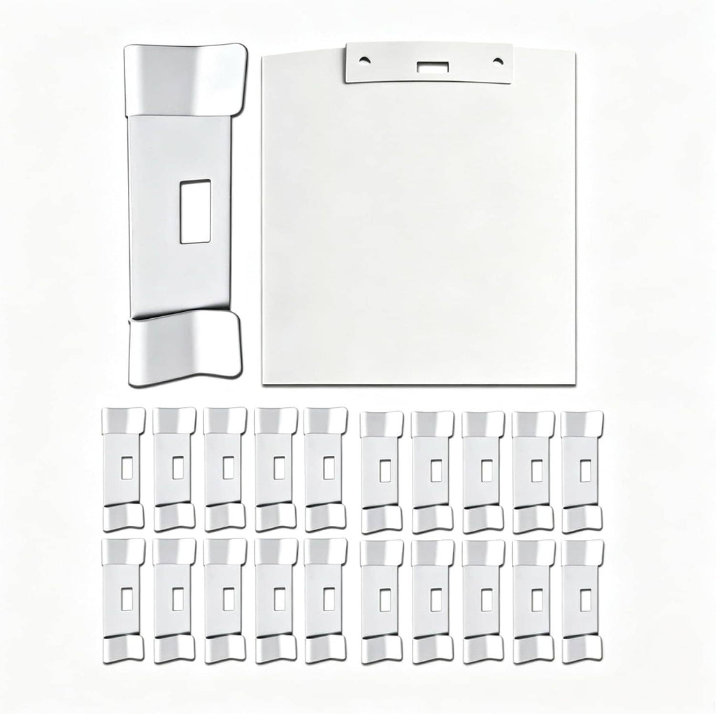 20 replacement tabs with metal bracket clip, white vertical blind repair pieces