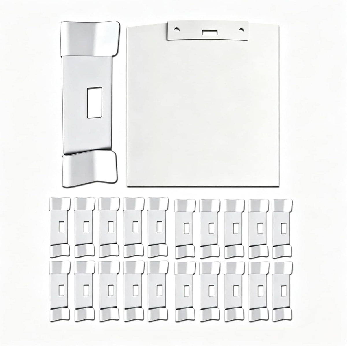 20 replacement tabs with metal bracket clip, white vertical blind repair pieces