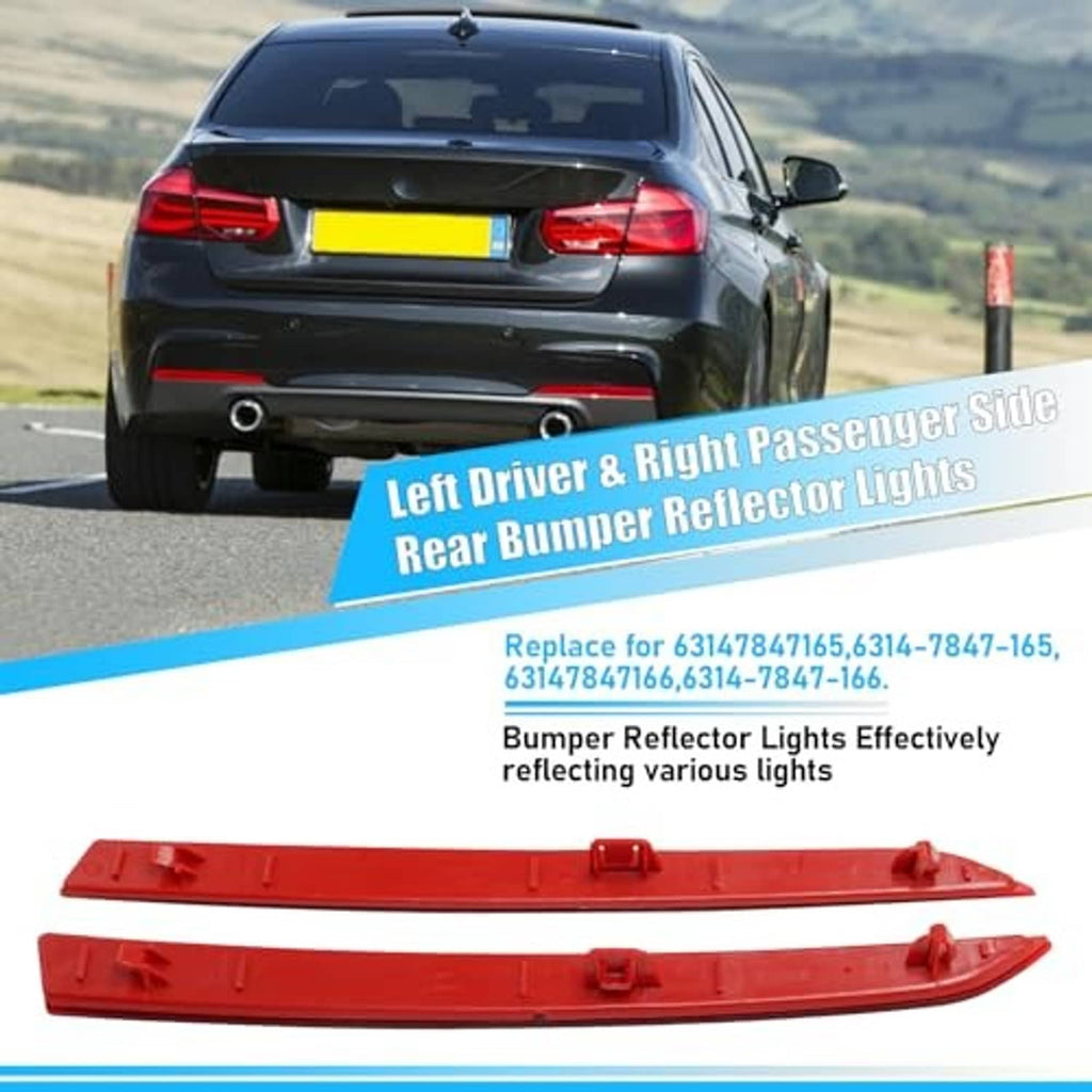 Red rear bumper reflector light set, textured lens with mounting tabs